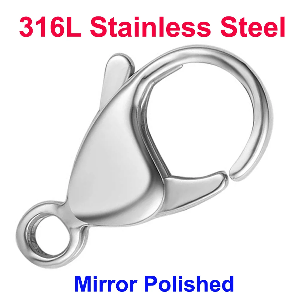 20/30/40 316L Stainless Steel Lobster Clasps Wholesale Mirror Polished 9-19mm 18k Gold Vacuum Plated Diy Jewelry Making Findings 20/30/40 316L Stainless Steel Lobster Clasps Wholesale Mirror Polished 9-19mm 18k Gold Vacuum Plated Diy Jewelry Making Findings