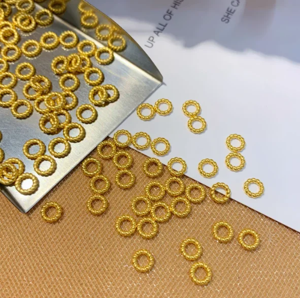 24k pure gold jewelry spacers fine gold stoppers for beads gold twisted spacer 5.3mm big hole 3mm 24k pure gold jewelry spacers fine gold stoppers for beads gold twisted spacer 5.3mm big hole 3mm