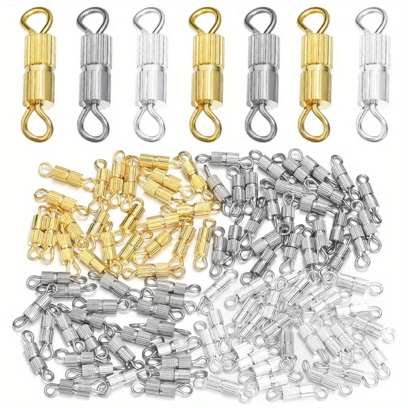 10pcs Spiral Bracelet Necklace Clasp Striped Vertical Connection Screw Buckle Twist Buckle DIY Jewelry Accessories 10pcs Spiral Bracelet Necklace Clasp Striped Vertical Connection Screw Buckle Twist Buckle DIY Jewelry Accessories