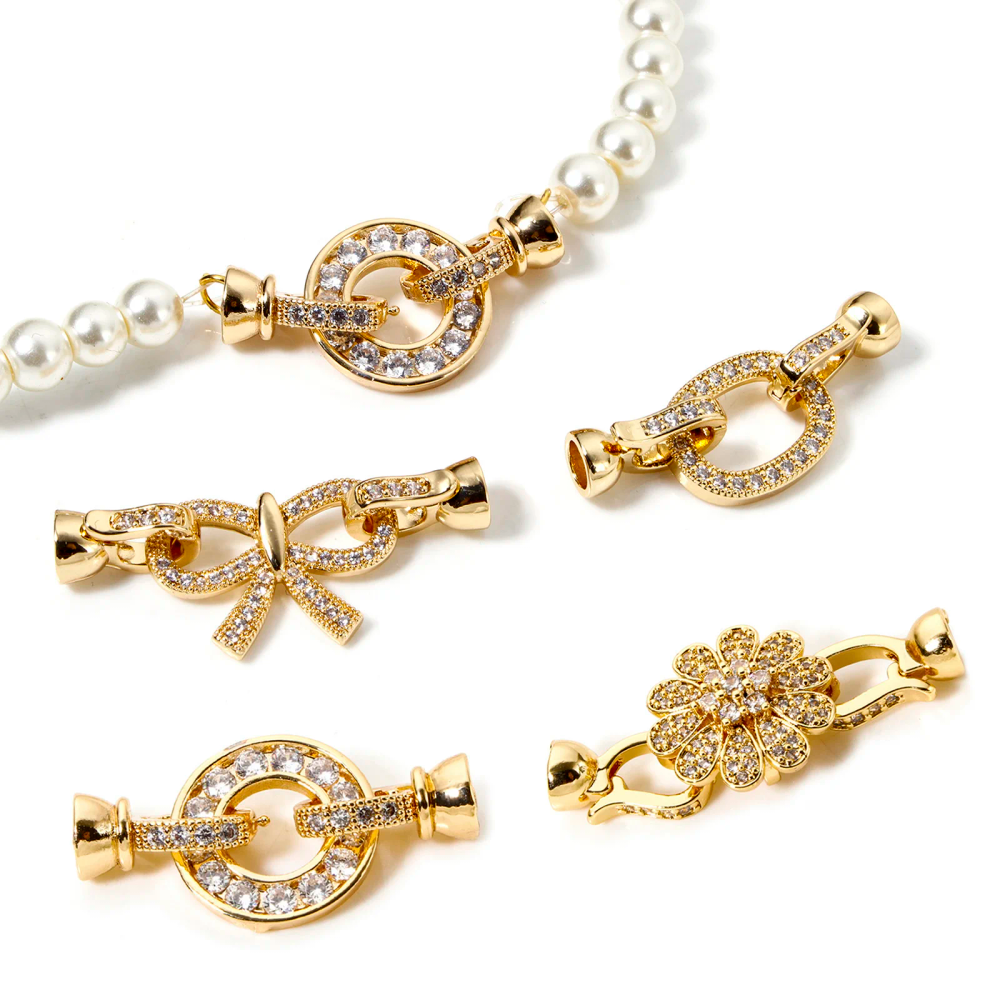 1pc Brass Fold Over Clasps Gold Color Round Flower Bowknot Clear Cubic Zirconia Charms DIY Necklace Bracelet Jewelry Findings 1pc Brass Fold Over Clasps Gold Color Round Flower Bowknot Clear Cubic Zirconia Charms DIY Necklace Bracelet Jewelry Findings