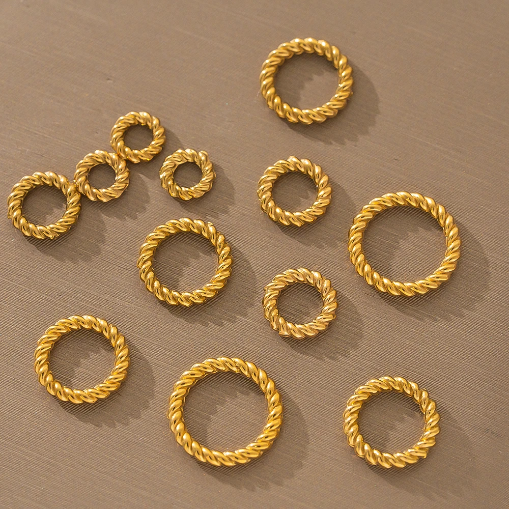20Pcs Stainless Steel Round Twist-Style Closed Ring Connector Accessories For DIY Jewelry Materials Making Supplies Components 20Pcs Stainless Steel Round Twist-Style Closed Ring Connector Accessories For DIY Jewelry Materials Making Supplies Components