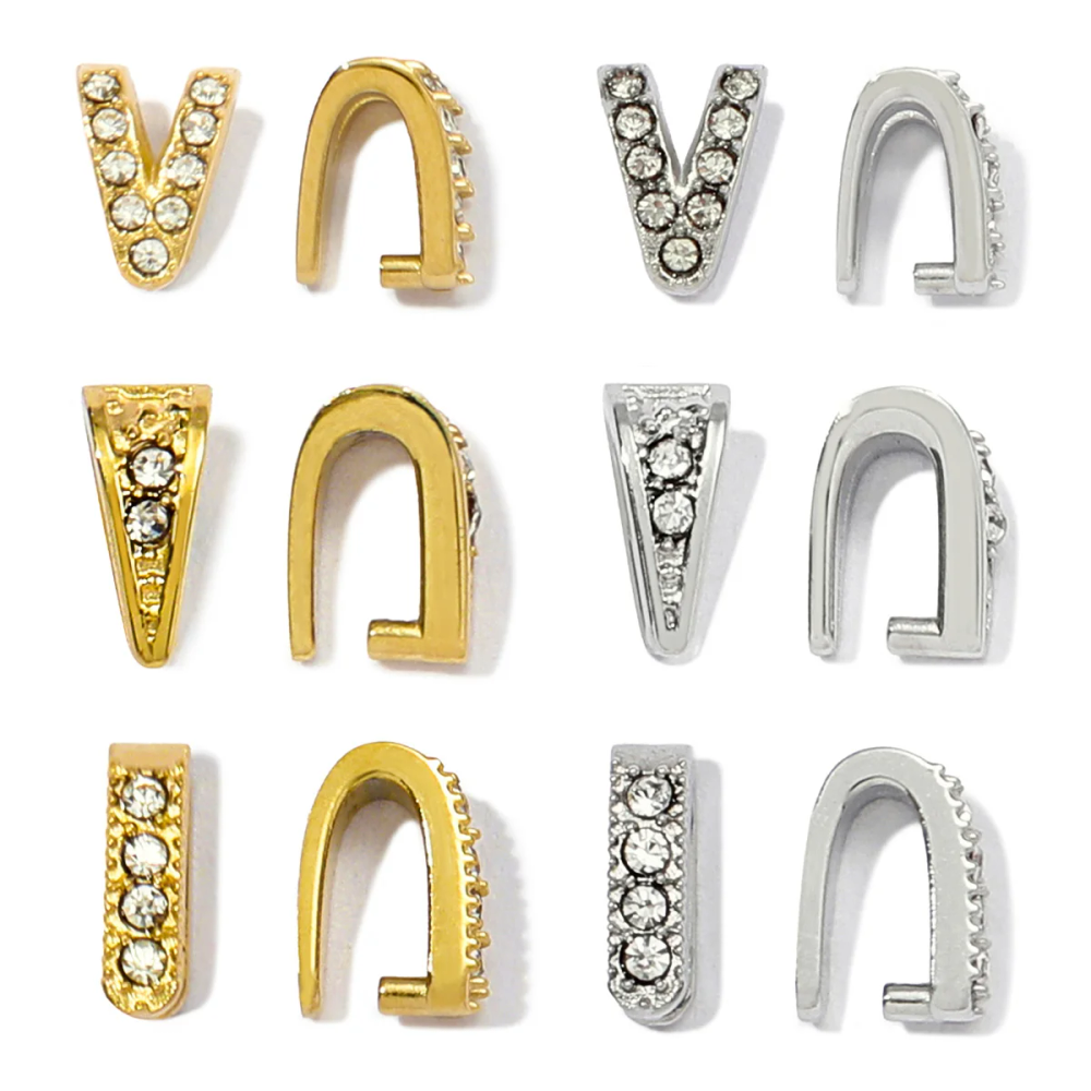 5Pcs/Lot Stainless Steel Clips Clasps Rhinestone Pinch Clip Bail Connectors For DIY Jewelry Findings Accessories 5Pcs/Lot Stainless Steel Clips Clasps Rhinestone Pinch Clip Bail Connectors For DIY Jewelry Findings Accessories