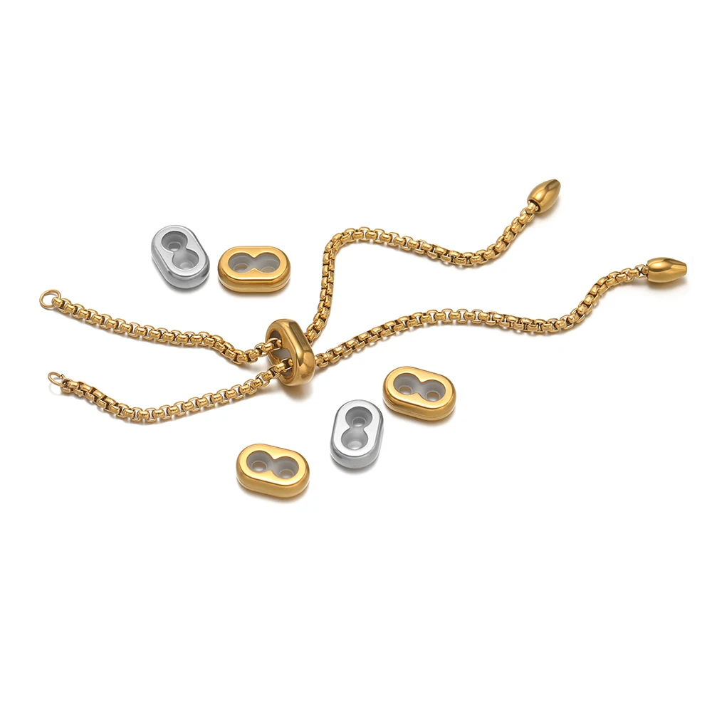 5Pcs PVD Gold Stainless Steel Stopper Spacer Beads Double Hole Non-slip Silicone Bead for DIY Handmade Jewelry Bracelet Making 5Pcs PVD Gold Stainless Steel Stopper Spacer Beads Double Hole Non-slip Silicone Bead for DIY Handmade Jewelry Bracelet Making