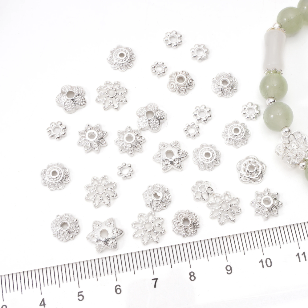 20-50pcs End Caps Beads Connectors Spacer Beading Loose Silver Gifts girl beads DIY Earring Bracelet Jewelry Crafts Making 20-50pcs End Caps Beads Connectors Spacer Beading Loose Silver Gifts girl beads DIY Earring Bracelet Jewelry Crafts Making