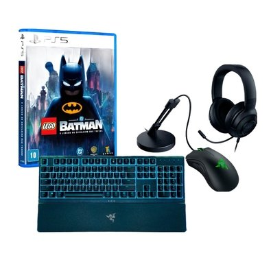 Kit Gamer Razer Game on Mouse Deathadder Essential + Teclado Gamer Razer Ornata V3 X + Jogo LEGO BATMAN O LEGADO DO CAVALEIRO DAS TREVAS - PS5 Kit Gamer Razer Game on Mouse Deathadder Essential + Teclado Gamer Razer Ornata V3 X + Jogo LEGO BATMAN O LEGADO DO CAVALEIRO DAS TREVAS - PS5