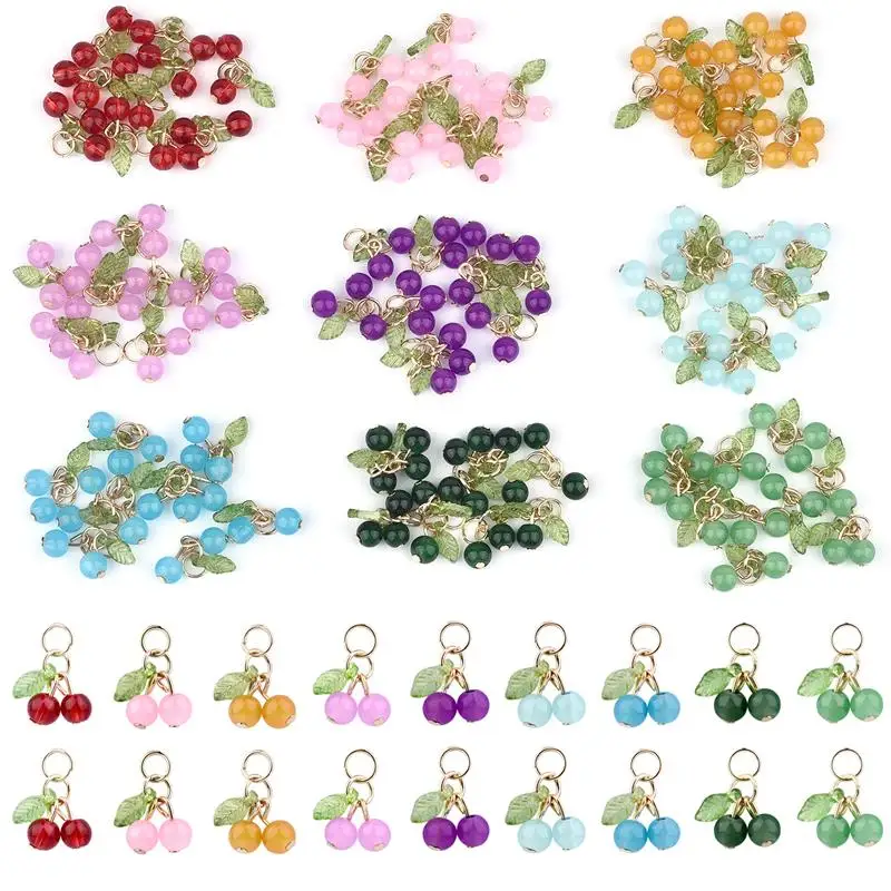 10Pcs/lot Fashion Delicious Red Cherry Keychain Summer Fruit Cherries Pendant Keyring For Women Men Jewelry Bag Accessories Gift 10Pcs/lot Fashion Delicious Red Cherry Keychain Summer Fruit Cherries Pendant Keyring For Women Men Jewelry Bag Accessories Gift