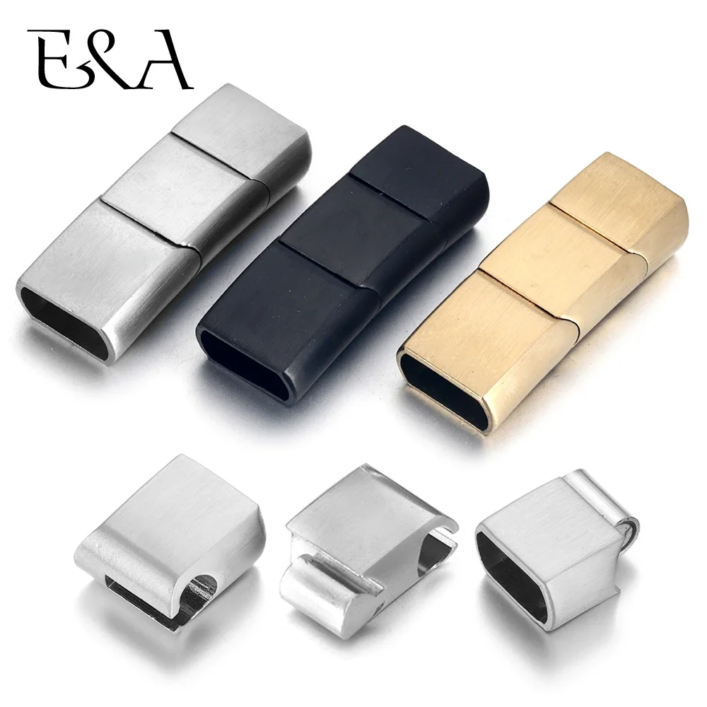 Extended Stainless Steel Clasp Three Parts Magnetic Clasps 12*6mm 8*5mm for Leather Bracelet DIY Jewelry Making Accessories Extended Stainless Steel Clasp Three Parts Magnetic Clasps 12*6mm 8*5mm for Leather Bracelet DIY Jewelry Making Accessories