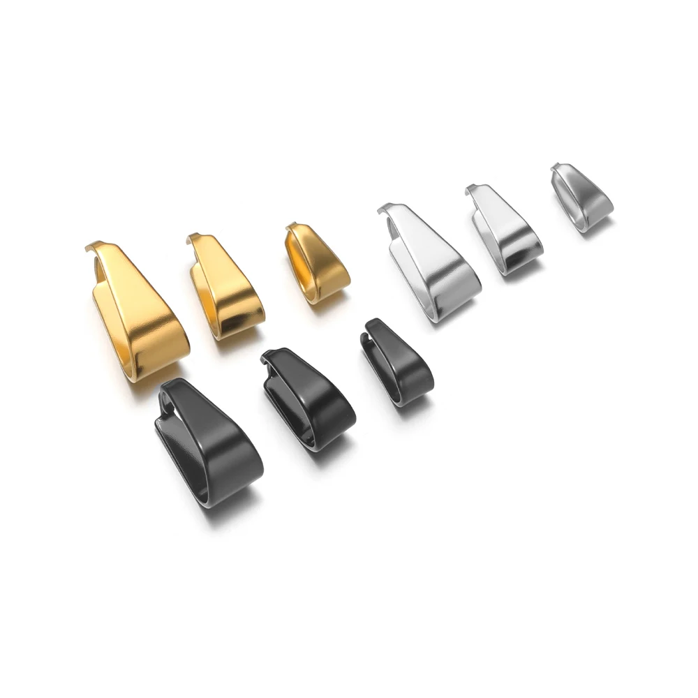 50pcs Stainless Steel Black/Gold Color Pinch Clip Clasps Pendant Buckle Connectors DIY Jewelry Making Necklace Earrings Material 50pcs Stainless Steel Black/Gold Color Pinch Clip Clasps Pendant Buckle Connectors DIY Jewelry Making Necklace Earrings Material