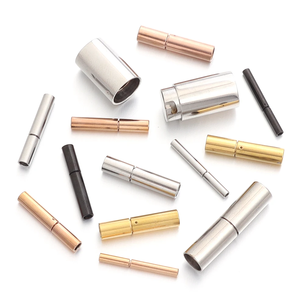 2pcs 1.2-8.2mm Stainless Steel Leather Cord End Caps Cylinder Tube Clasps Buckles Connectors for DIY Jewelry Making Findings 2pcs 1.2-8.2mm Stainless Steel Leather Cord End Caps Cylinder Tube Clasps Buckles Connectors for DIY Jewelry Making Findings