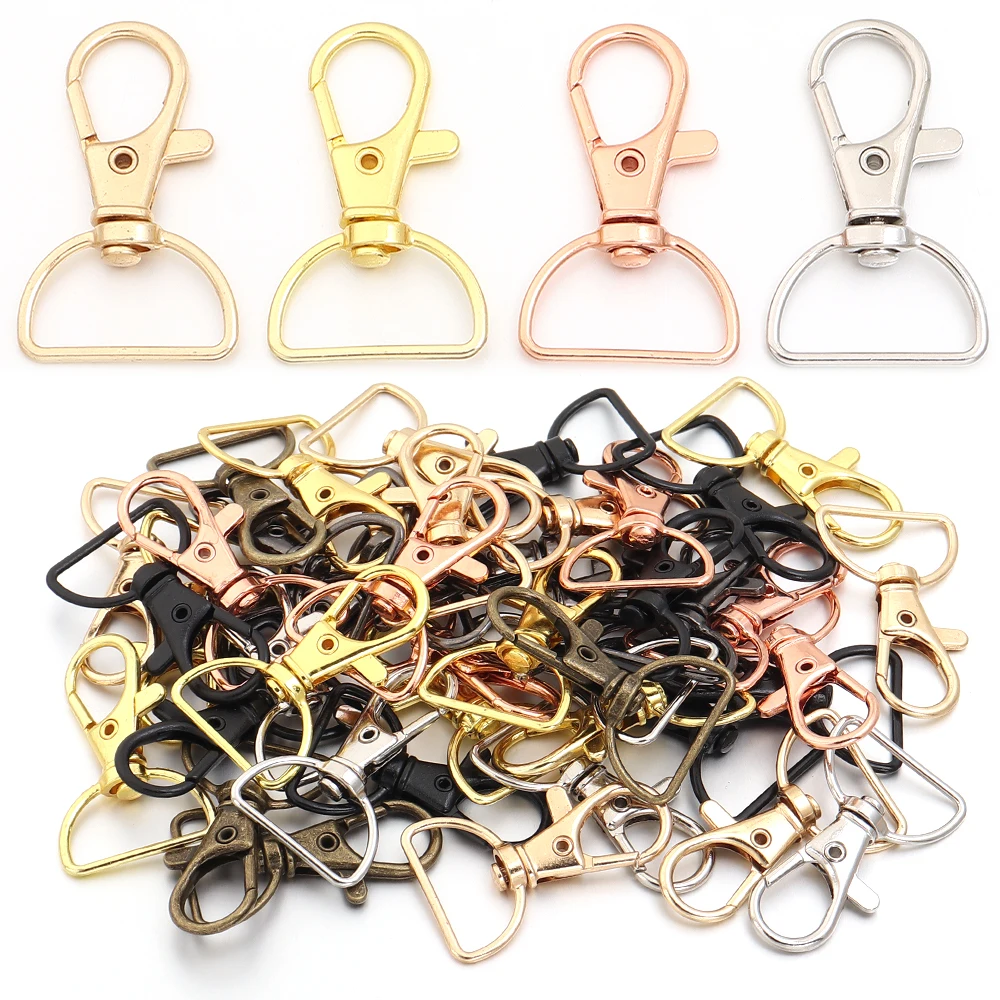 10pcs/lot Metal Swivel Clasps With D Rings Lanyard Snap Hooks Key Chain Clip Hook Lobster Claw Clasp For Keychain Jewelry Making 10pcs/lot Metal Swivel Clasps With D Rings Lanyard Snap Hooks Key Chain Clip Hook Lobster Claw Clasp For Keychain Jewelry Making