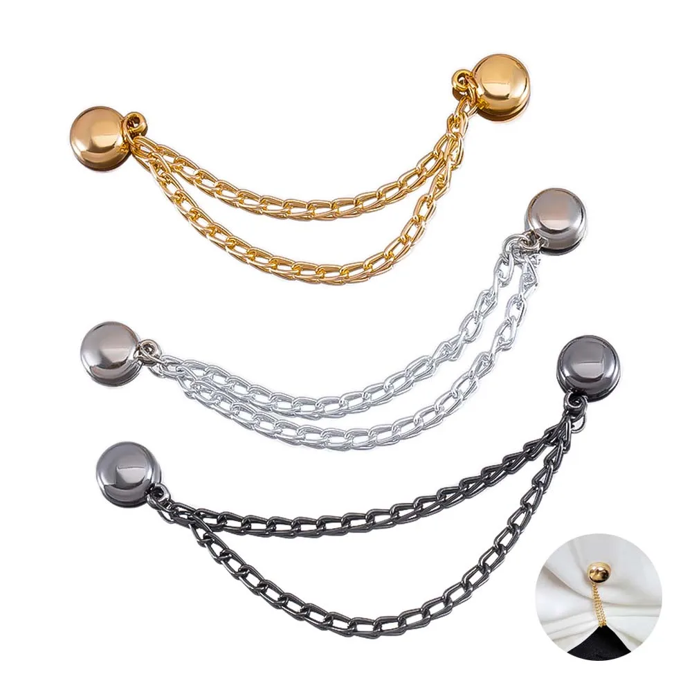 1pc 2pcs 4pcs 8pcs Tuck Waist Design Metal Chain Magnetic Buckle Long Pant Sleeve Shorten Free-suturing Fixed Alloy Brooch Strap 1pc 2pcs 4pcs 8pcs Tuck Waist Design Metal Chain Magnetic Buckle Long Pant Sleeve Shorten Free-suturing Fixed Alloy Brooch Strap