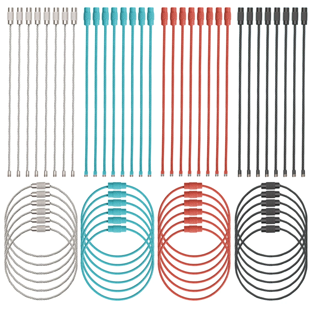 5/15/25/40Pcs Extendable Wire Keychain Cable Large Keyrings Luggage Tags Loops Holder ID Tag Keeper for DIY Key Ring Crafts Gift 5/15/25/40Pcs Extendable Wire Keychain Cable Large Keyrings Luggage Tags Loops Holder ID Tag Keeper for DIY Key Ring Crafts Gift