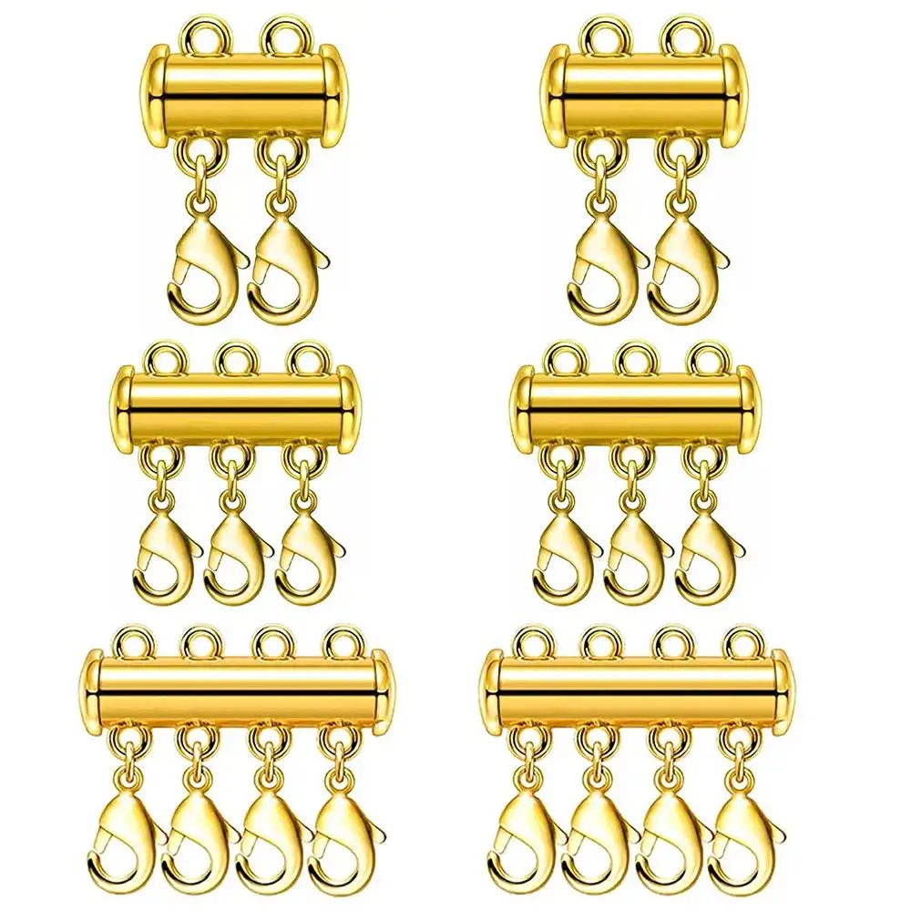 2pcs Multi Strand Necklace Layer Lobster Buckle Sliding Magnet Tube Connector Lock for DIY Necklace Bracelet Jewelry Making 2pcs Multi Strand Necklace Layer Lobster Buckle Sliding Magnet Tube Connector Lock for DIY Necklace Bracelet Jewelry Making