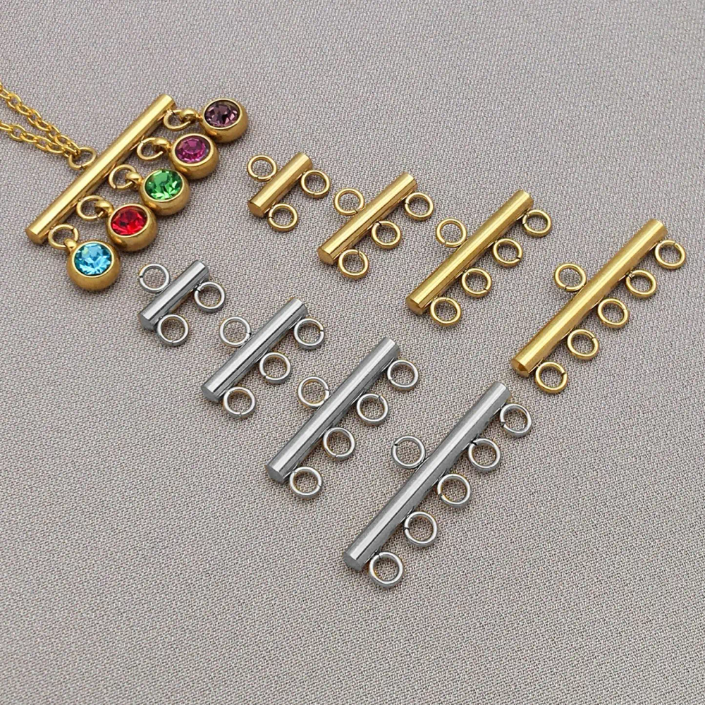 5pcs/lot Stainless Steel Layer Necklace Bracelet Clasp Bails 2/3/4/5 Loops Drop Earrings Chains Connectors DIY Jewelry Supplies 5pcs/lot Stainless Steel Layer Necklace Bracelet Clasp Bails 2/3/4/5 Loops Drop Earrings Chains Connectors DIY Jewelry Supplies