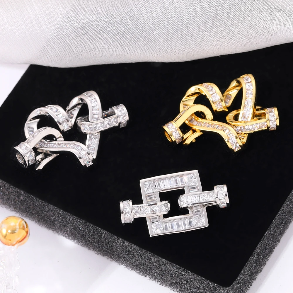 Juya 18K Gold Plated Fasteners Accessories Decorative Connector Lock Clasps For DIY Luxury Crystals Gems Pearls Jewelry Making Juya 18K Gold Plated Fasteners Accessories Decorative Connector Lock Clasps For DIY Luxury Crystals Gems Pearls Jewelry Making