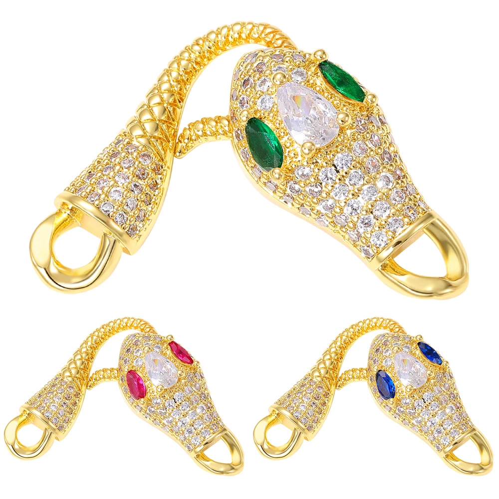 Juya 18K Real Gold Plated Snake Connector Fastener Hook Clasps Accessories For DIY Needlework Cuba Chains Pearls Jewelry Making Juya 18K Real Gold Plated Snake Connector Fastener Hook Clasps Accessories For DIY Needlework Cuba Chains Pearls Jewelry Making