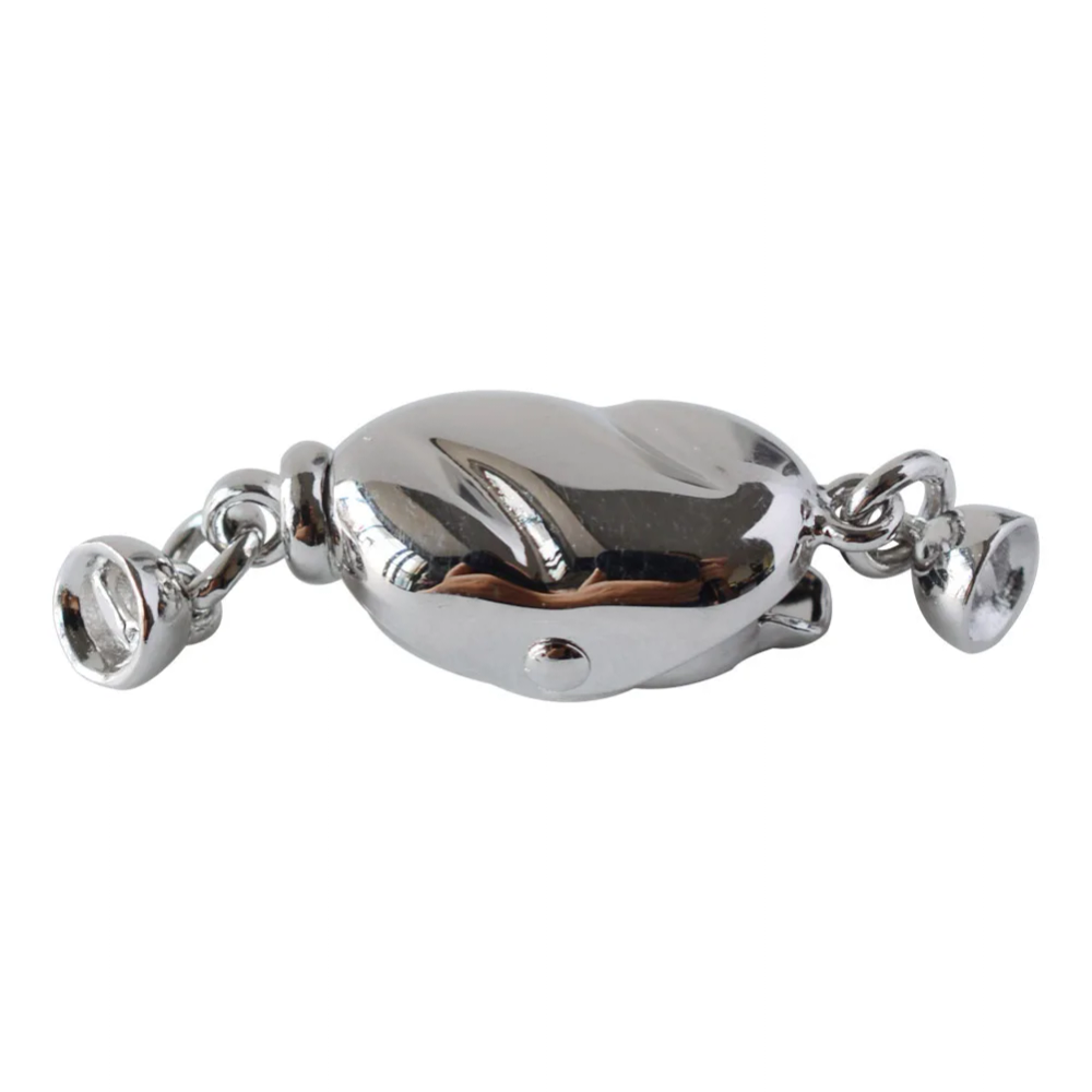 .925 Solid Sterling Silver Pillow Oval Push Button Clasp for Pearl Necklace Bracelet , with end caps, DIY Accessories .925 Solid Sterling Silver Pillow Oval Push Button Clasp for Pearl Necklace Bracelet , with end caps, DIY Accessories