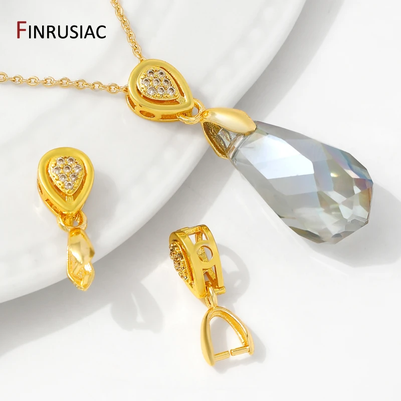 18K Gold Plated Brass With Zircon Jewellery Bail Clasps For Necklace Making,Pendant Pinch bail For DIY Jewelry Making Supplies 18K Gold Plated Brass With Zircon Jewellery Bail Clasps For Necklace Making,Pendant Pinch bail For DIY Jewelry Making Supplies