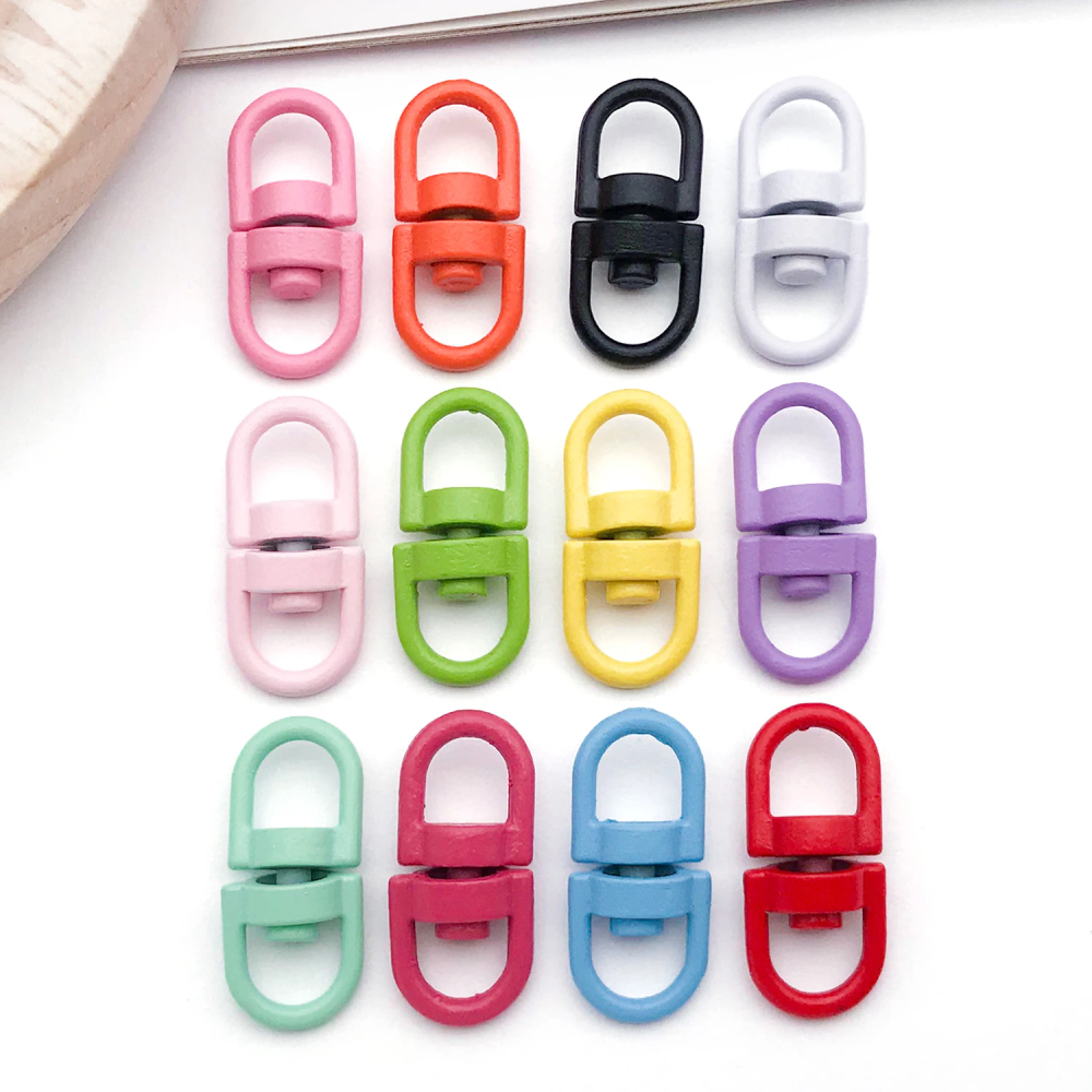 20pcs Metal Rotate Buckle Key Rings Swivel Dog Buckle Holder Connectors for DIY Keychain Jewelry Making Accessories 20pcs Metal Rotate Buckle Key Rings Swivel Dog Buckle Holder Connectors for DIY Keychain Jewelry Making Accessories