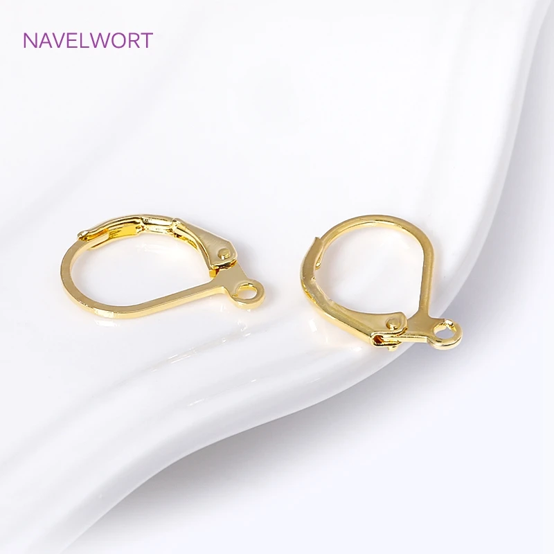 Fashion French Earring Lever-Back Earwires 18K Gold Plated Earring Hooks With Closed Ring For DIY Earring Making Accessories Fashion French Earring Lever-Back Earwires 18K Gold Plated Earring Hooks With Closed Ring For DIY Earring Making Accessories