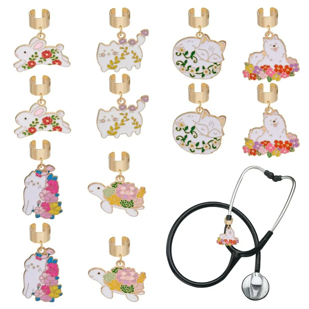 12Pcs 6Styles Stethoscope Charms Animal Theme Alloy Enamel Stethoscope Pendant Decorations Stethoscope Id Name Tag with Findings 12Pcs 6Styles Stethoscope Charms Animal Theme Alloy Enamel Stethoscope Pendant Decorations Stethoscope Id Name Tag with Findings
