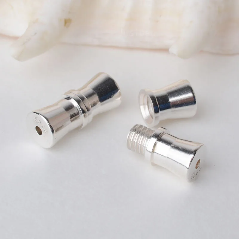 Solid 925 Sterling Silver Thread clasp , for Necklace / Bracelet Jewelry diy Components Solid 925 Sterling Silver Thread clasp , for Necklace / Bracelet Jewelry diy Components