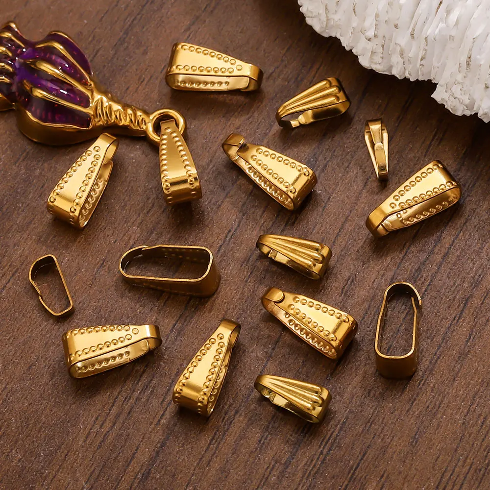 50pcs Gold Color Stainless Steel Buckle Pendants Connector Clasps for DIY Necklace Jewelry Making Supplies Material Wholesale 50pcs Gold Color Stainless Steel Buckle Pendants Connector Clasps for DIY Necklace Jewelry Making Supplies Material Wholesale