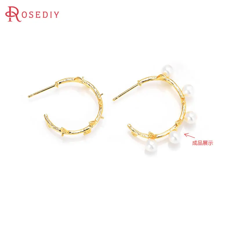 6PCS 18K Gold Color Brass with Half Pin Round Stud Earrings High Quality Jewelry Making Supplies Necklace Accessories for Women 6PCS 18K Gold Color Brass with Half Pin Round Stud Earrings High Quality Jewelry Making Supplies Necklace Accessories for Women