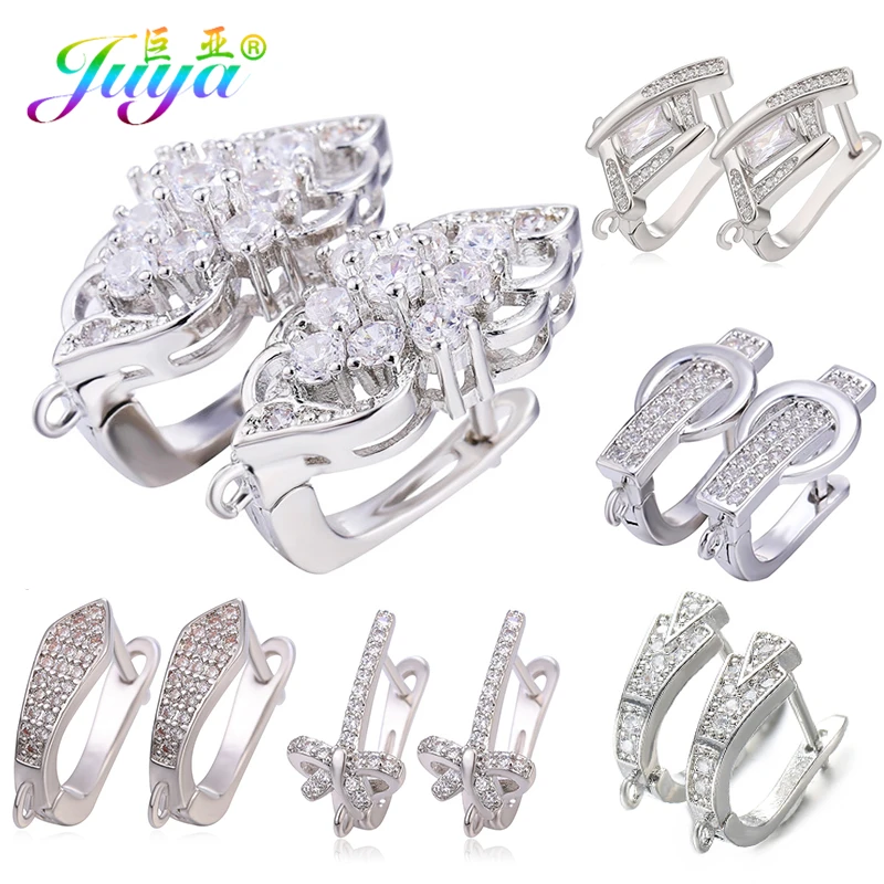 Juya 2 Pairs Wholesale 18K Gold Plated Copper Fastener Shvenzy Earring Hooks Accessories For DIY Fashion Women's Earrings Making Juya 2 Pairs Wholesale 18K Gold Plated Copper Fastener Shvenzy Earring Hooks Accessories For DIY Fashion Women's Earrings Making