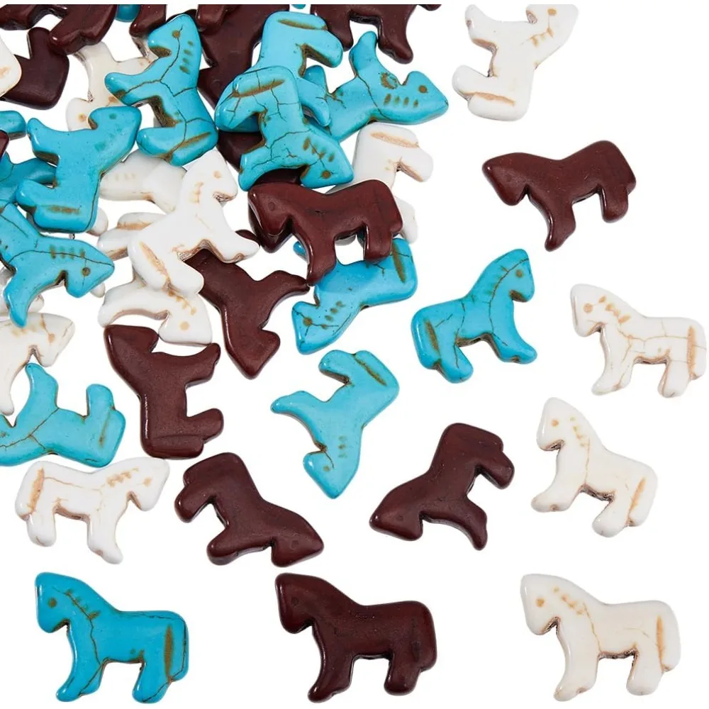 45pcs Synthetic Turquoise Beads Charms 3 Colors Turquoise Zuni Horse Beads Carved Wild Western Focal Horse Charms for Jewelry 45pcs Synthetic Turquoise Beads Charms 3 Colors Turquoise Zuni Horse Beads Carved Wild Western Focal Horse Charms for Jewelry