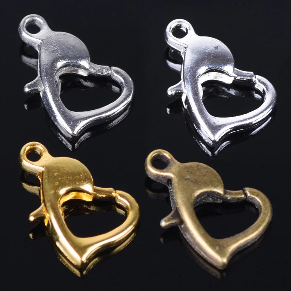 30pcs 12x8mm Gold/Silver/Bronze Color Metal Heart Shape Lobster Clasps Hooks Clips for Jewelry Making DIY Crafts Findings 30pcs 12x8mm Gold/Silver/Bronze Color Metal Heart Shape Lobster Clasps Hooks Clips for Jewelry Making DIY Crafts Findings