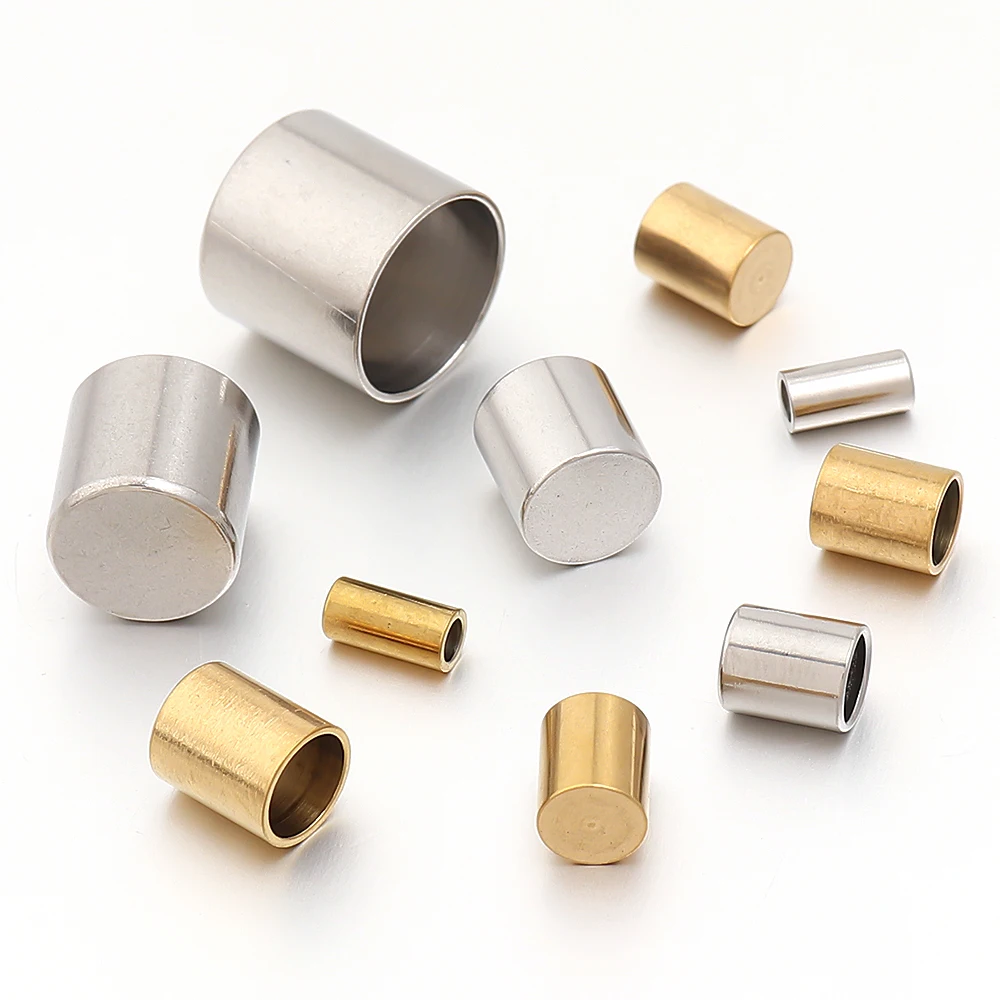 10-20pcs/lot 2-10mm Stainless Steel Leather Cord Clasp Crimp End Caps For Necklace Bracelet Connectors Jewelry Making Supplies 10-20pcs/lot 2-10mm Stainless Steel Leather Cord Clasp Crimp End Caps For Necklace Bracelet Connectors Jewelry Making Supplies