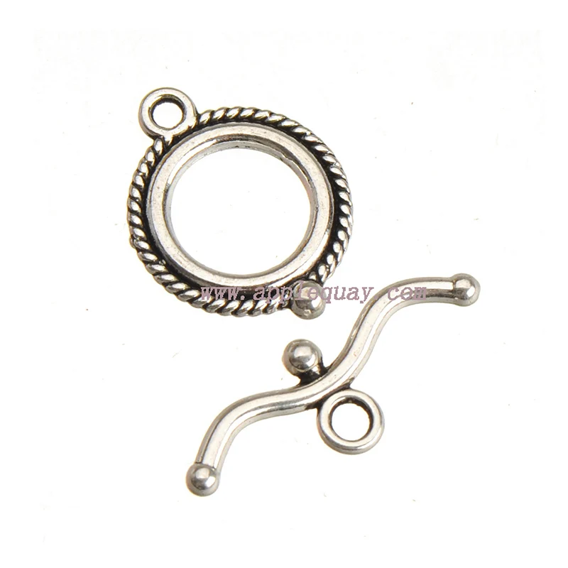 Clasp For Bracelet Necklace OT Hooks Round Silver Crafts 40pcs Metal Charms Connector Chains Toggles Jewelry Components Supplies Clasp For Bracelet Necklace OT Hooks Round Silver Crafts 40pcs Metal Charms Connector Chains Toggles Jewelry Components Supplies