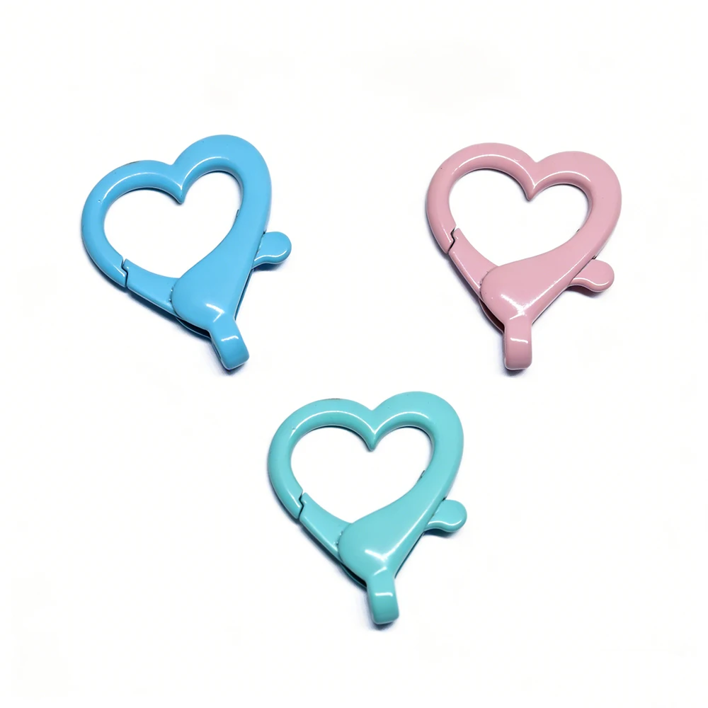 10pcs 26x22mm Colorful Metal Heart Lobster Clasp DIY Keychain Jewelry Key Ring Craft Making Supplies Accessories 10pcs 26x22mm Colorful Metal Heart Lobster Clasp DIY Keychain Jewelry Key Ring Craft Making Supplies Accessories