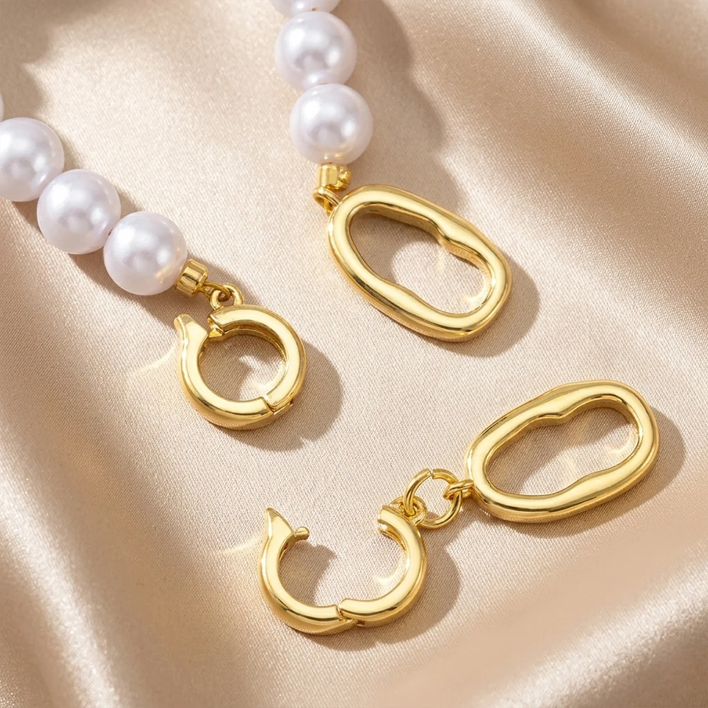 1/3pcs 18K Gold Color Plated Irregular Oval Clasp Connectors for DIY Jewelry Making Necklace Bracelet Accessories Supplies 1/3pcs 18K Gold Color Plated Irregular Oval Clasp Connectors for DIY Jewelry Making Necklace Bracelet Accessories Supplies