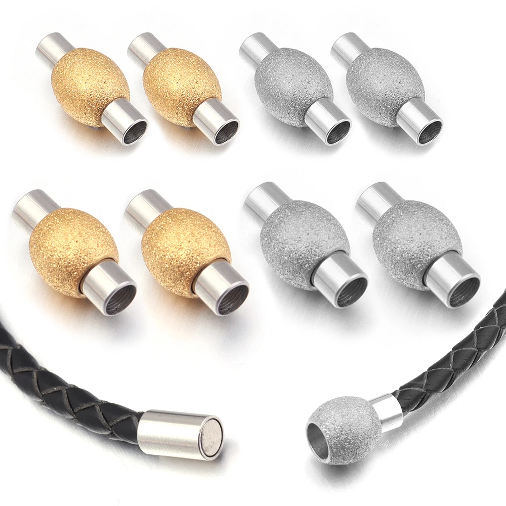 Stainless Steel Strong Magnetic Clasps Matte Oval Round Magnet Buckles End Connectors For DIY Jewelry Making Bracelet Necklace Stainless Steel Strong Magnetic Clasps Matte Oval Round Magnet Buckles End Connectors For DIY Jewelry Making Bracelet Necklace