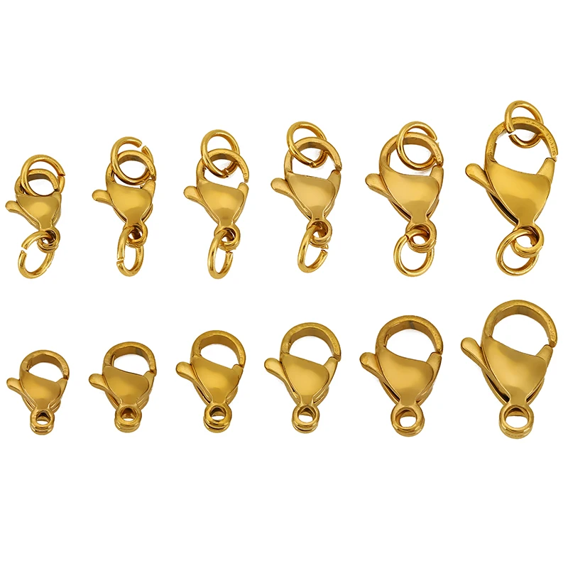 20pcs Stainless Steel Lobster Clasps With Jump Rings Connectors Clasp for Bracelet Necklace DIY Jewellery Making Supplies 20pcs Stainless Steel Lobster Clasps With Jump Rings Connectors Clasp for Bracelet Necklace DIY Jewellery Making Supplies
