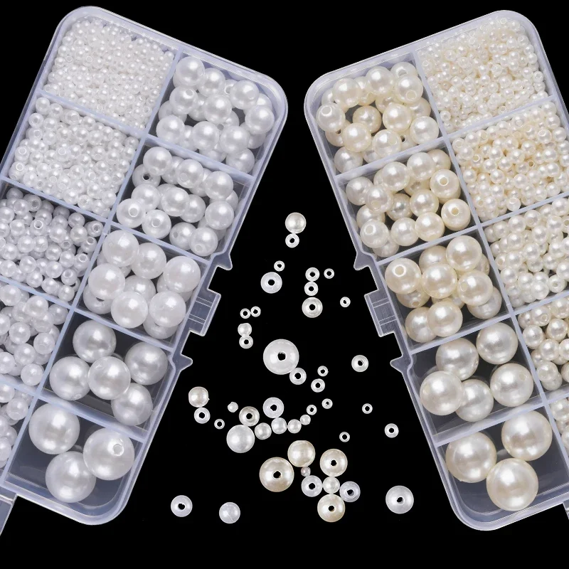 800pcs Artificial Faux Pearl Resin Beads Kit Round Pearl Beads Loose Bracelet Pearls With Hole For DIY Craft Necklaces Jewelry 800pcs Artificial Faux Pearl Resin Beads Kit Round Pearl Beads Loose Bracelet Pearls With Hole For DIY Craft Necklaces Jewelry