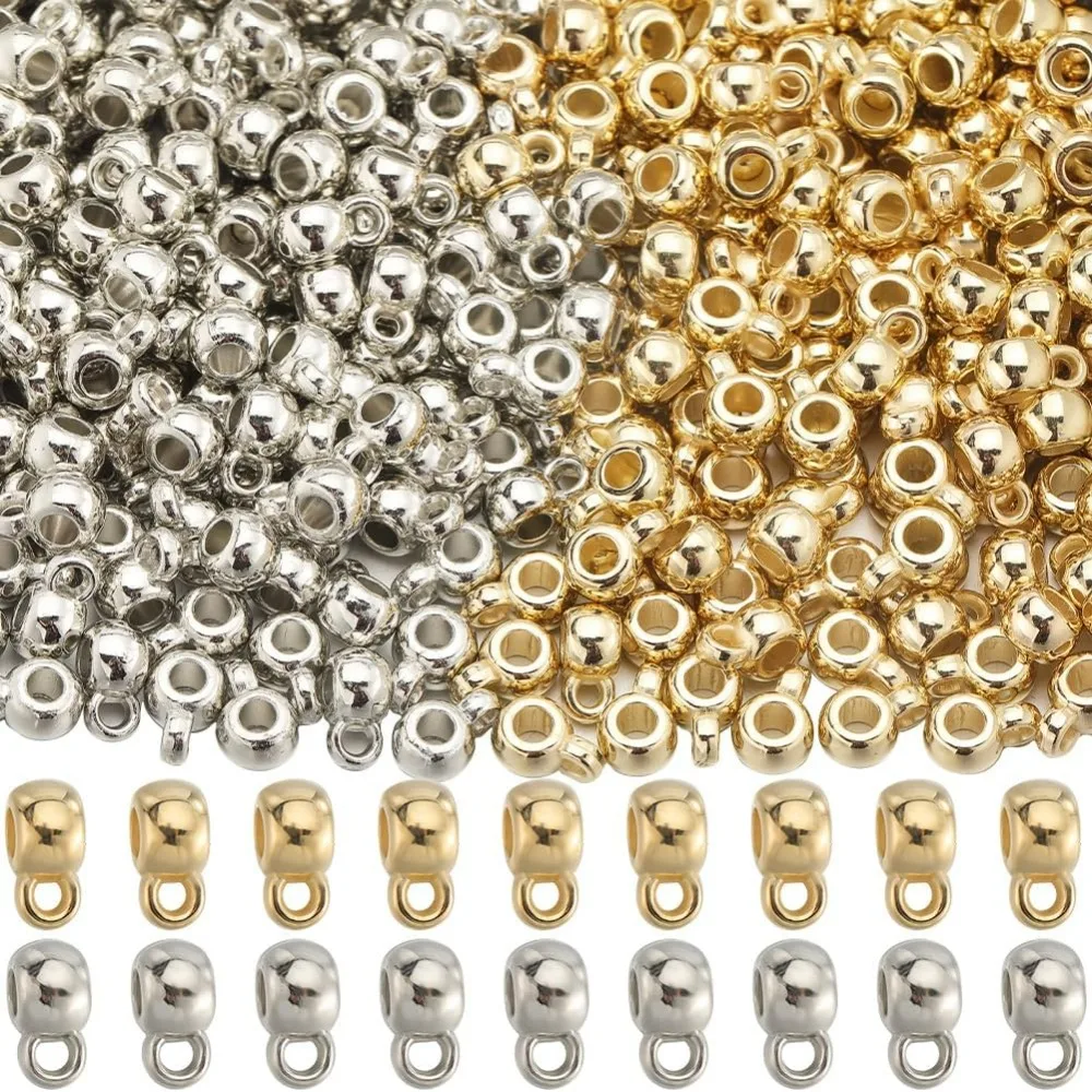 400Pcs Bail Beads Charms Bails Beads Silver Gold Plastic Tube Bail with loop Rondelle Spacer Bead Alloy Connector for making kit 400Pcs Bail Beads Charms Bails Beads Silver Gold Plastic Tube Bail with loop Rondelle Spacer Bead Alloy Connector for making kit