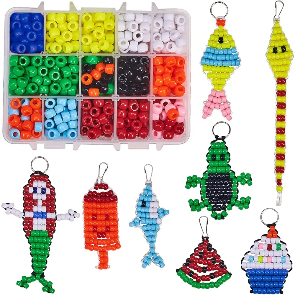1 Box DIY 8Pairs 620Pcs Bead Pets Kit 8mm Large Pony Beads Assortment Box Set with Keyring & Key Clasp Polyester Cord making kit 1 Box DIY 8Pairs 620Pcs Bead Pets Kit 8mm Large Pony Beads Assortment Box Set with Keyring & Key Clasp Polyester Cord making kit
