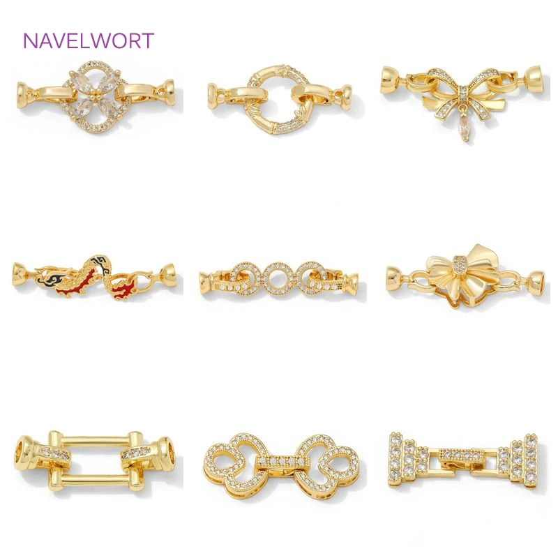 1/2Pcs 14K Gold Plated Pearl Clasps Fastener,Clasps For Bracelets,with Zircon Connector Clasps For Jewelry,DIY Jewelry Findings 1/2Pcs 14K Gold Plated Pearl Clasps Fastener,Clasps For Bracelets,with Zircon Connector Clasps For Jewelry,DIY Jewelry Findings