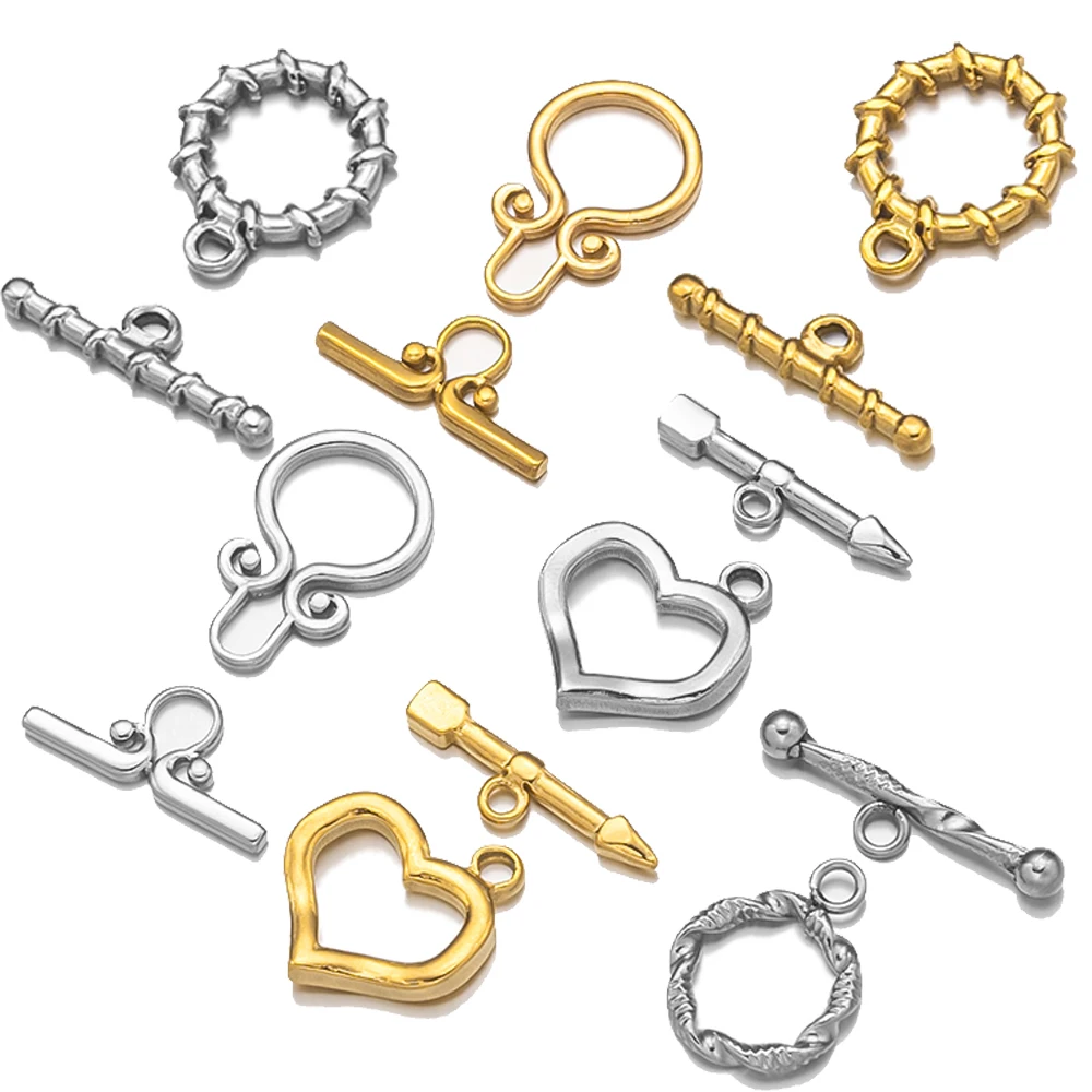 2 Set tainless Steel Gold Toggle OT End Clasps for DIY Necklaces Bracelets Hooks Connectors Jewelry Making Supplies Accessories 2 Set tainless Steel Gold Toggle OT End Clasps for DIY Necklaces Bracelets Hooks Connectors Jewelry Making Supplies Accessories