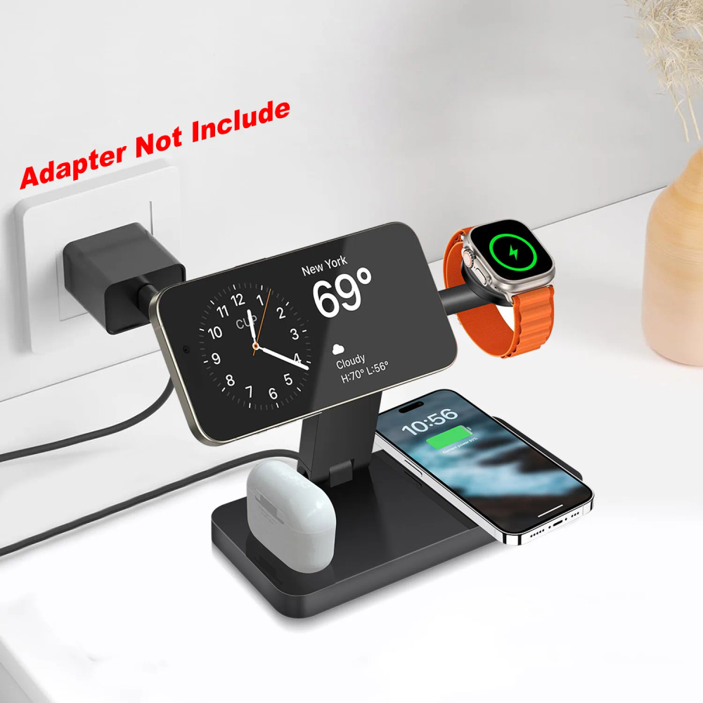 4 in 1 Magnetic Wireless Charger Stand for iPhone 17/16/15/14/13 pro Max And IWatc Cellphone Charging Dock Station