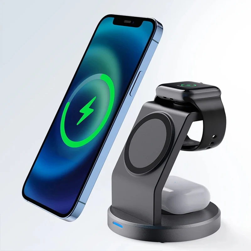 3 In 1 Wireless Charger Stand Mobile phone Holder For iPhone 16 15 14 13 Pro Max iWatch AirPods Fast Charging Station 3 In 1 Wireless Charger Stand Mobile phone Holder For iPhone 16 15 14 13 Pro Max iWatch AirPods Fast Charging Station