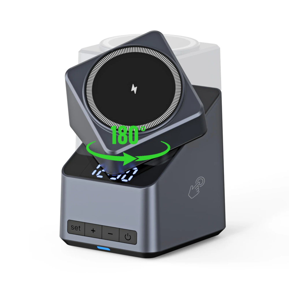 Magnetic 4 in 1 Auto Rotation Wireless Charger Fast Charging Up To 15W for Iphone 16 15 14 13 Pro Max, Iwatch, Airpods Pro Magnetic 4 in 1 Auto Rotation Wireless Charger Fast Charging Up To 15W for Iphone 16 15 14 13 Pro Max, Iwatch, Airpods Pro