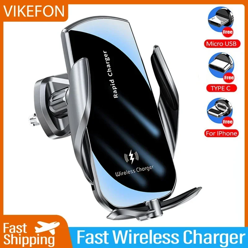 VIKEFON 30W Wireless Chargers Auto Wireless Car Charger For iPhone 15 14 13 12 Samsung Fast Charging Air Vent Mount Phone Holder