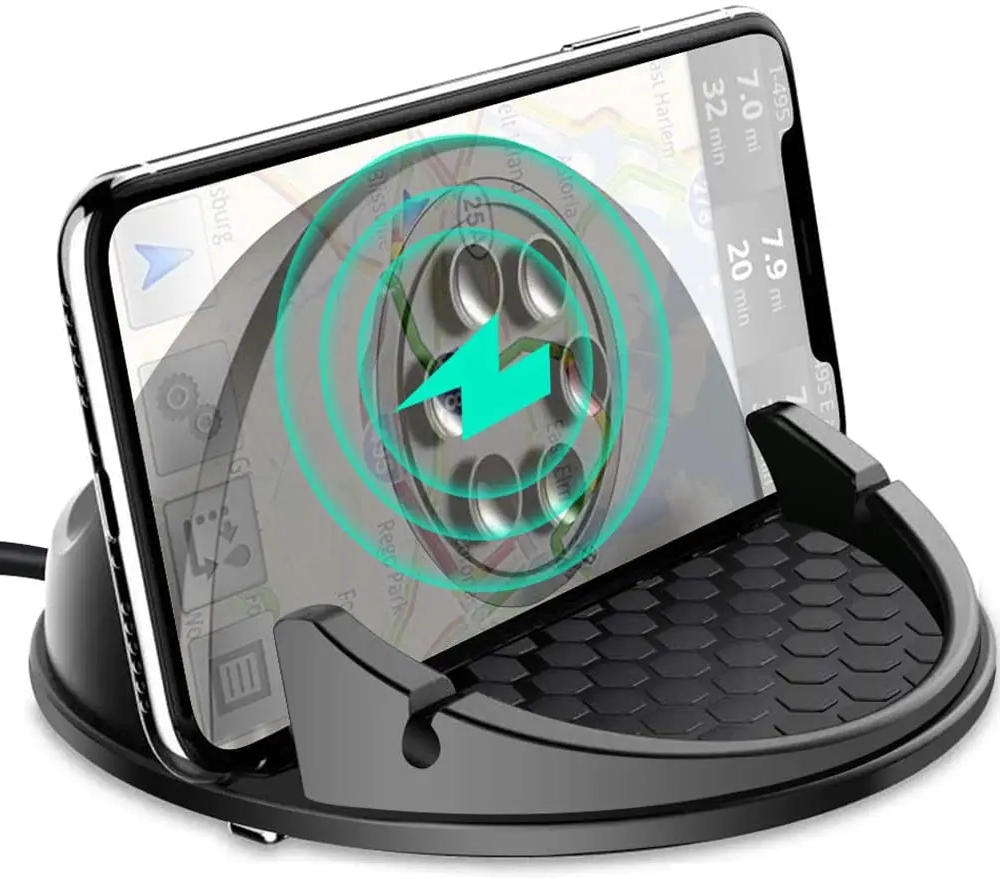 Car wireless charger cell phone holder, 15 W charging phone holder for iPhone, Samsung, Google ,etc. suitable for car dashboards