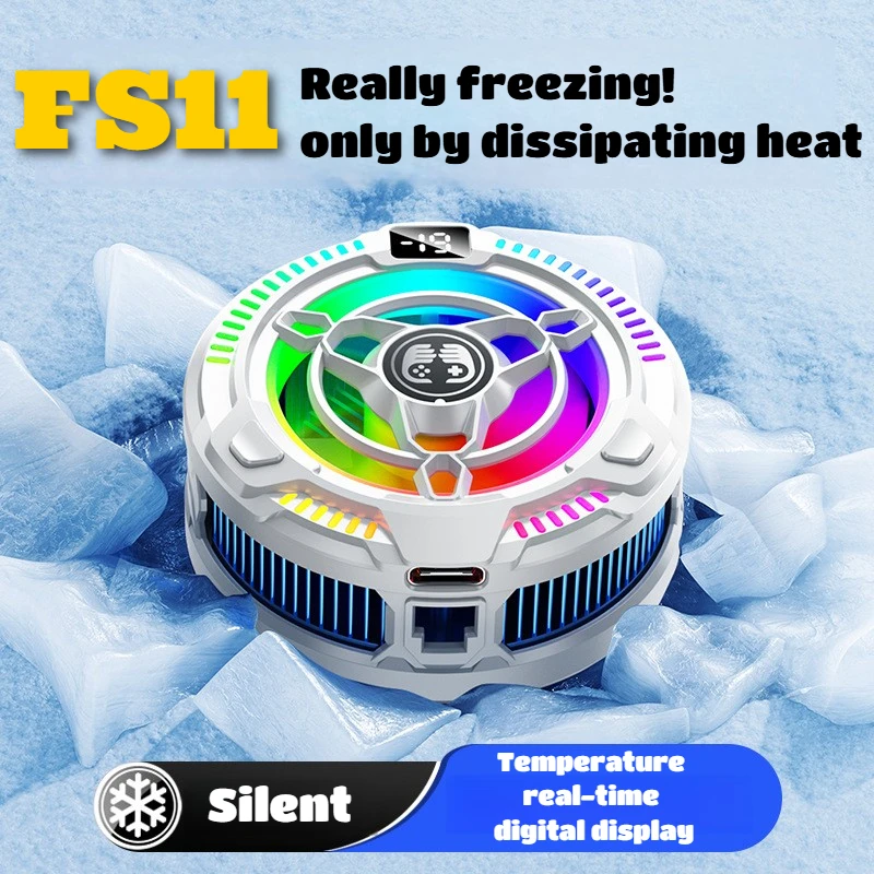 FS11 30W High Power Mobile Phone PUBG Game Cooler with Display Semiconductor Refrigeration Cooling Radiator for IPhone Android FS11 30W High Power Mobile Phone PUBG Game Cooler with Display Semiconductor Refrigeration Cooling Radiator for IPhone Android