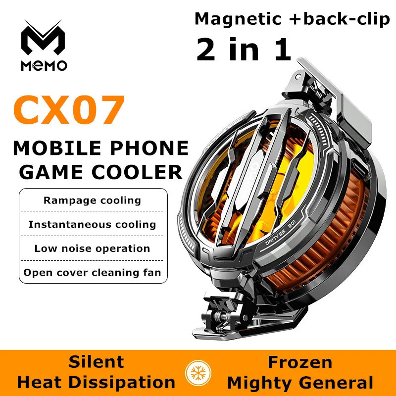 MEMO 2024 NEW Magnetic/Back-clip 2 IN 1 Mobile Phone Semiconductor Cooling Fan Radiator CX07 for Game Cooler MEMO 2024 NEW Magnetic/Back-clip 2 IN 1 Mobile Phone Semiconductor Cooling Fan Radiator CX07 for Game Cooler