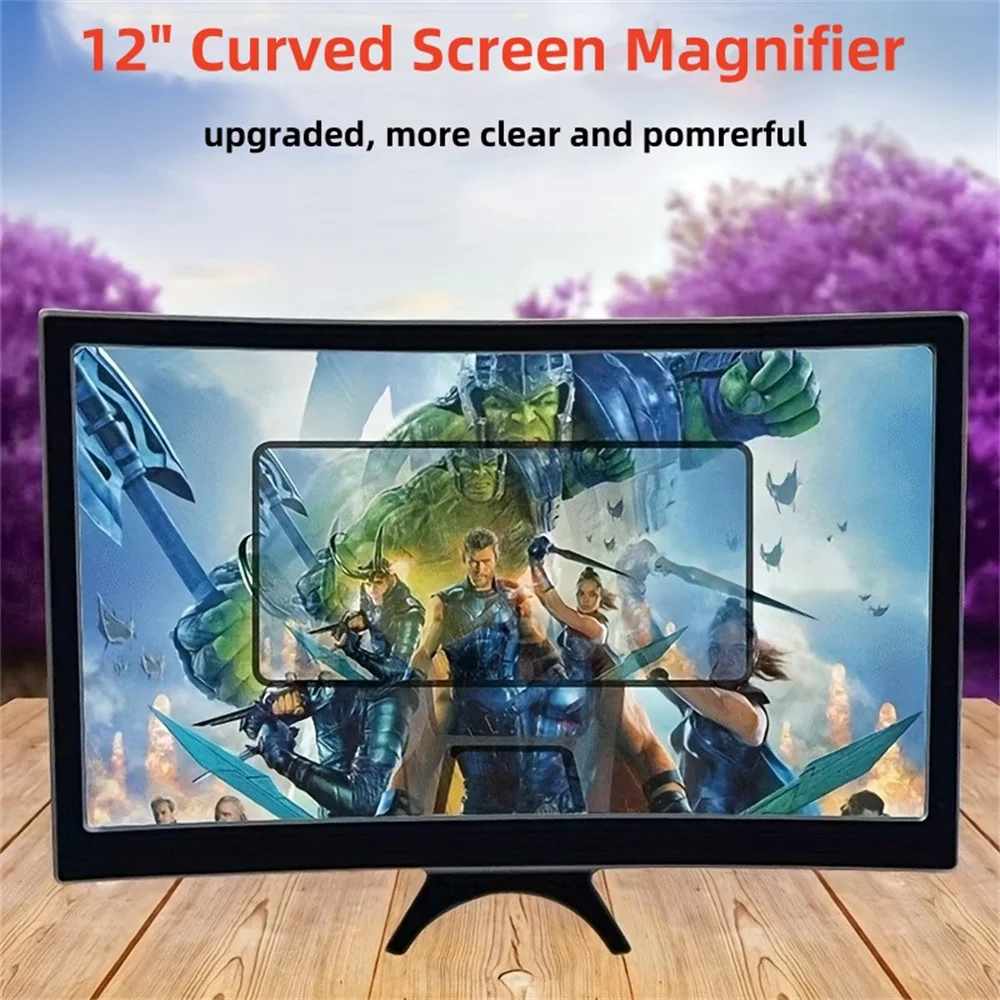 12 Inch Large Curved Screen 3D HD Mobile Phone Screen Magnifier Video Amplifier Universal Smartphone Stand Holder 12 Inch Large Curved Screen 3D HD Mobile Phone Screen Magnifier Video Amplifier Universal Smartphone Stand Holder